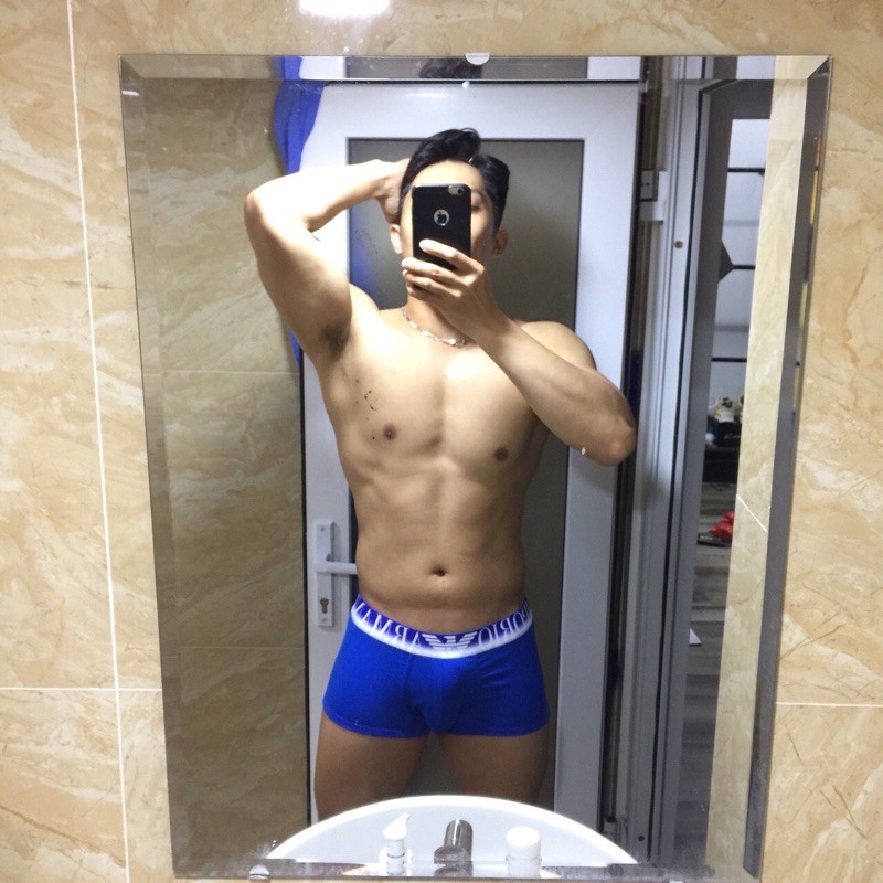 [free ship 50k + che tên đơn hàng] quần lót nam, quần lót boxer thun cotton nam in đai chữ ar (hình chụp tại shop)