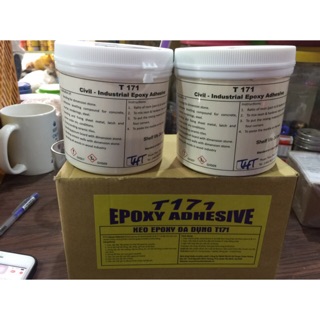 Keo dán đá, keo epoxy 2 thành phần. 1 hộp 500g .2 họp 1kg