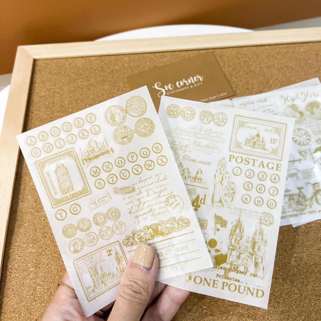Sticker ánh kim in mực tự cắt dán