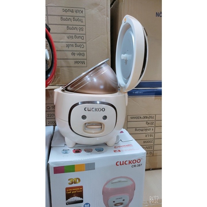 Nồi Cơm Điện mini CUCKOO CR387 Dung tích 1L,1L8 kiểu dáng Con Lợn Siêu Đáng Yêu, BH 12 tháng