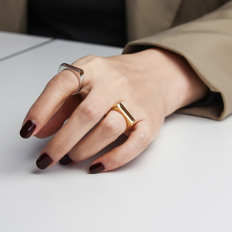 Nhẫn Đeo Tay Kim Loại Thiết Kế Đơn Giản Cho Nữ