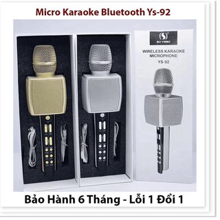 [ GIÁ TẬN GỐC ] MICRO BLUETOOTH KARAOKE YS92 HỖ TRỢ GHI ÂM DÙNG HÁT TẠI NHÀ LIVETREAM - BẢO HÀNH 1 ĐỔI 1
