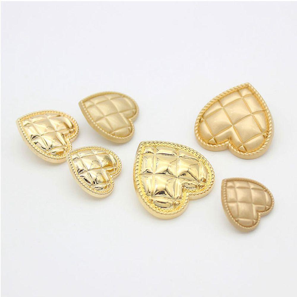 Set 10 Nút Kim Loại Hình Trái Tim|Phụ Kiện Trang Trí Quần Áo Handmade DIY Xinh Xắn