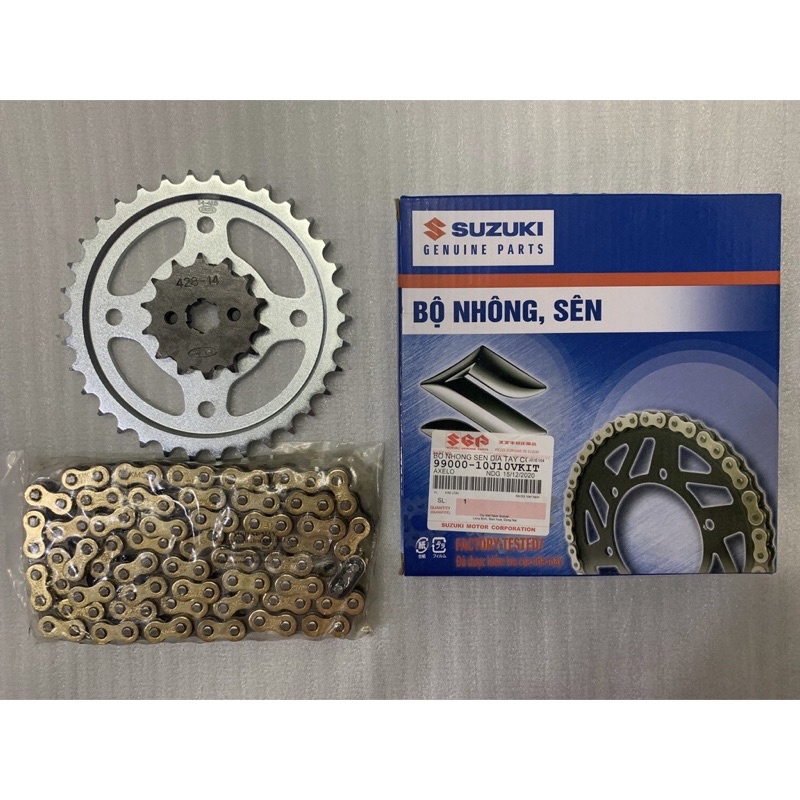 Bộ nhông sên dĩa axelo 125 côn tay 2 đĩa suzuki chính hãng