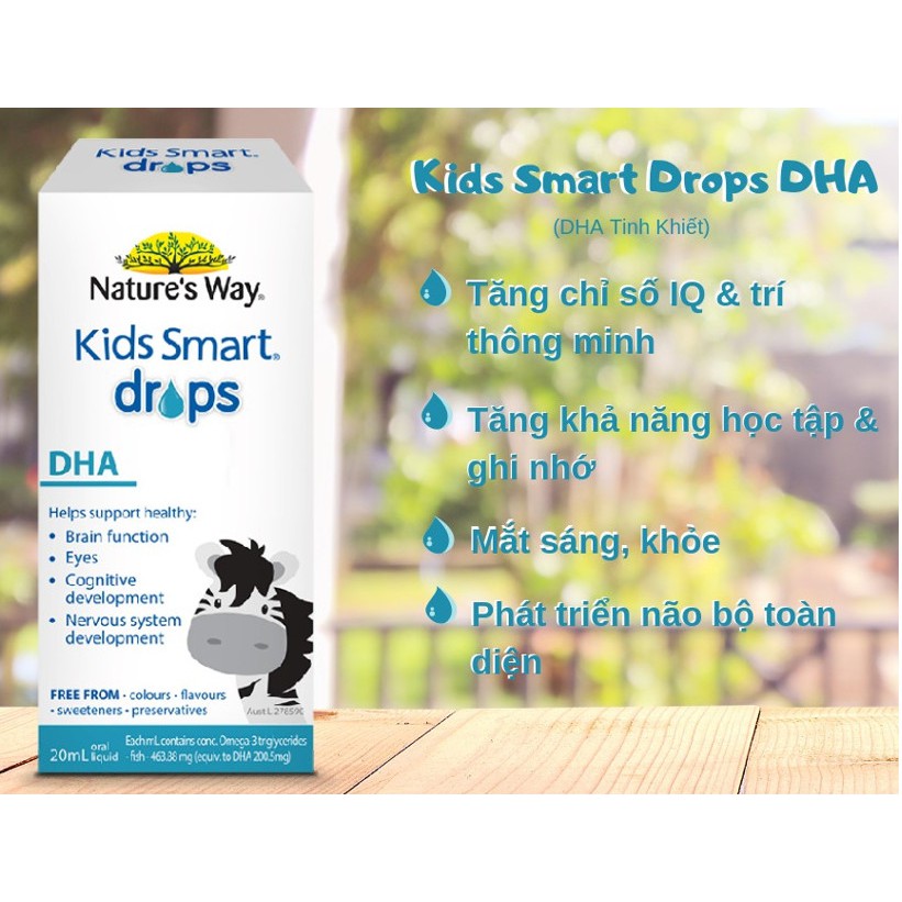 DHA Nature's Way Kids Smart Drops DHA Dạng Giọt Giúp Tăng IQ, Phát Triển Não Bộ Cho Bé 20ml