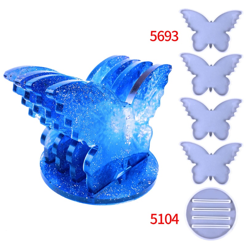Sa Khuôn Silicon Làm Giá Đỡ Resin Epoxy Hình Bướm