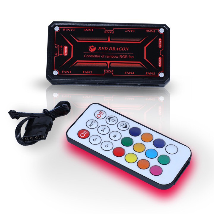 Bộ 5 Fan led tải nhiệt coolmoon RGB và dual ring cho máy tính tặng remotđiều khiền | BigBuy360 - bigbuy360.vn