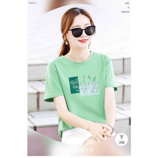 Áo thun nữ cotton hoa cỏ nhẹ nhàng nữ tính giá rẻ kiểu basic đơn giản