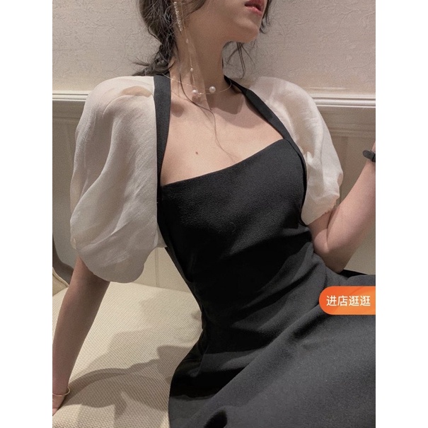 [ẢNH THẬT] VÁY DÁNG DÀI CHỮ A CỔ THUYỀN PHỐI TAY BÔNGG VOAN BE VDPTVB | BigBuy360 - bigbuy360.vn