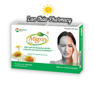 [MUA 6 TẶNG 1] MIGRIN HỘP 20 VIÊN CHÍNH HÃNG HỖ TRỢ GIẢM ĐAU NỮA ĐẦU HIỆU QUẢ