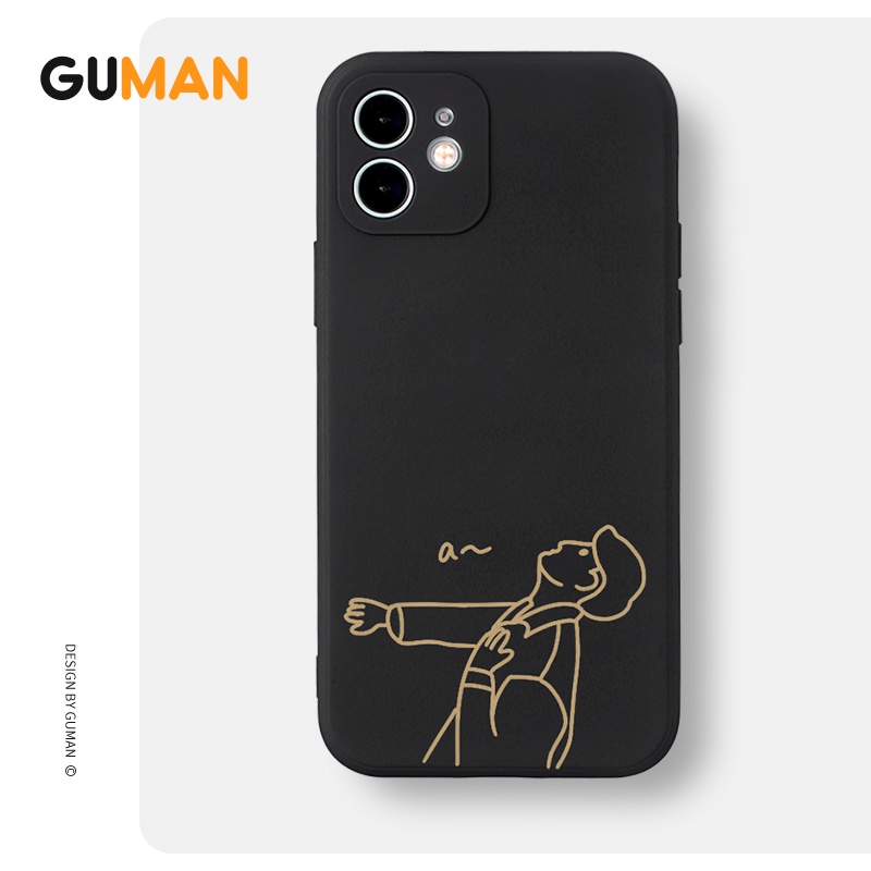 Ốp lưng GUMAN mềm chống bẩn cặp đôi dễ thương đẹp cho iPhone 14 13 12 11 Pro Max SE 2020 X XR XS 8 7 ip 6S 6 Plus kute B262