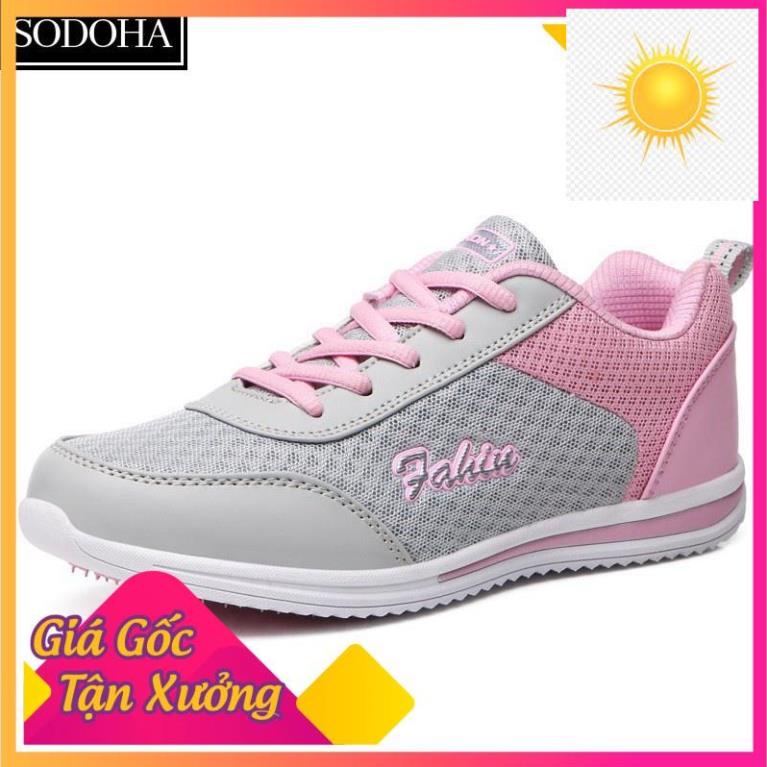 Rẻ vô địch - Giày Sneaker Thể Thao Nữ SODOHA SDH9968HX Xám Phối Hồng -Ax123 .z
