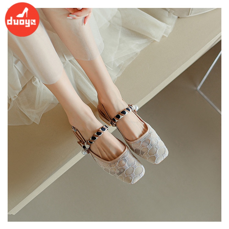 Giày Xăng Đan Lưới Hở Ngón Đế Dày Đính Đá Lấp Lánh Màu Bạc Chống Mòn Thời Trang Mùa Hè 2022