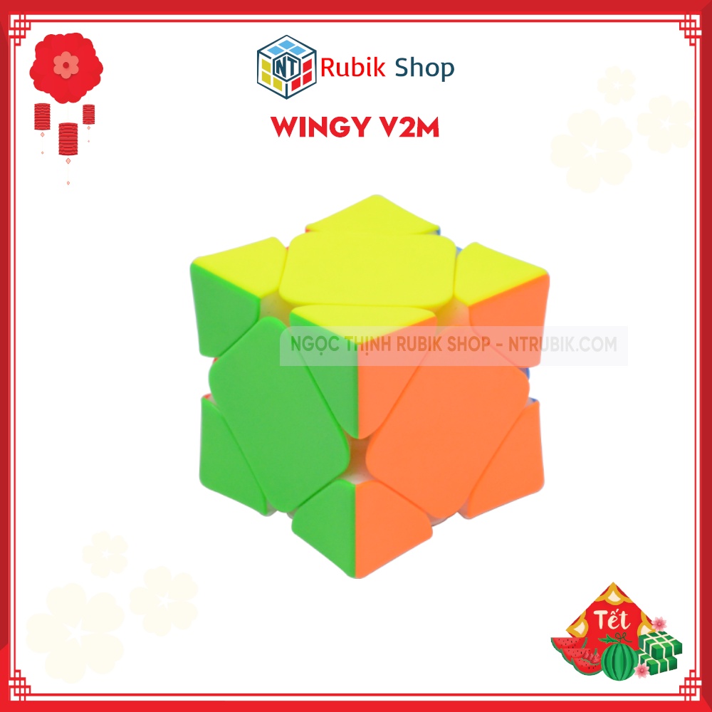 [Rubik Biến thể] QiYi Magnetic Skewb Wingy Rubik Black/ Stickerless (Có năm châm)