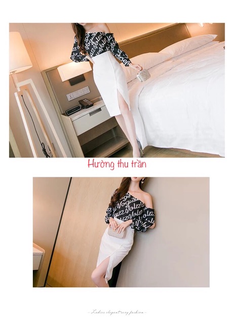 Chân váy bút chì cạp cao xẻ trước trẻ trung | BigBuy360 - bigbuy360.vn