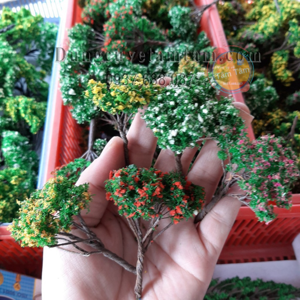[ TÂM TÂM ] Cây mô hình, CÂY SẮC  NHIỀU SIZE tán xòe  Mô Hình