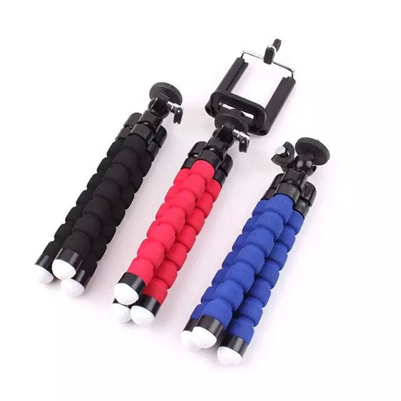 Chân Tripod Mini Bằng Xốp Linh Hoạt Kèm Kẹp Giữ Điện Thoại iPhone