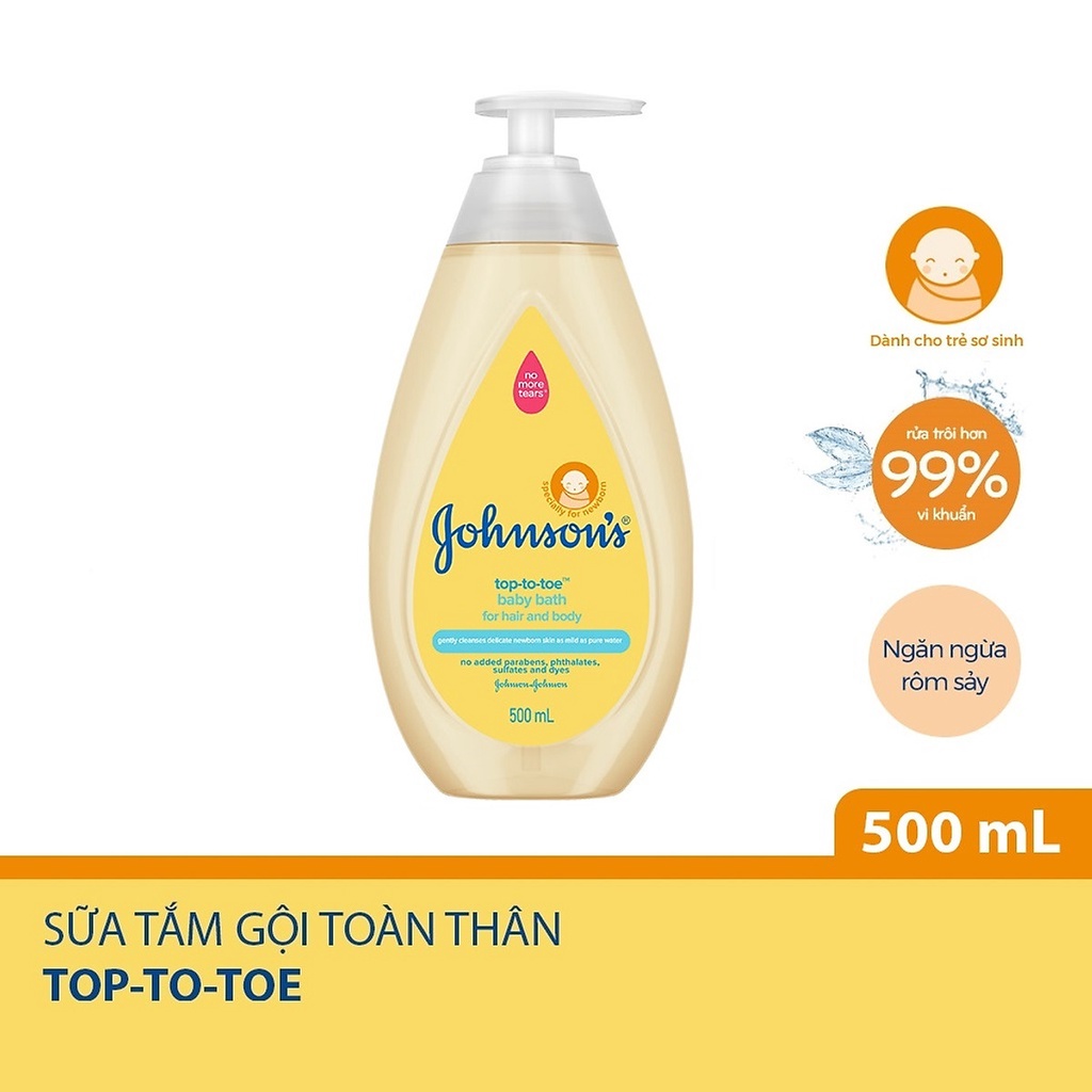 Sữa tắm gội toàn thân Johnson's Baby Top-To-Toe (500ml)