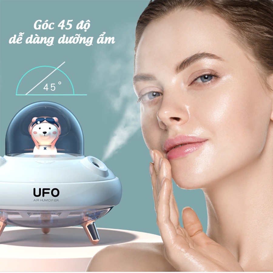 Máy phun sương UFO Vdecor tạo ẩm cho da và làm thơm phòng tích pin 2000mAh có thể sạc lại
