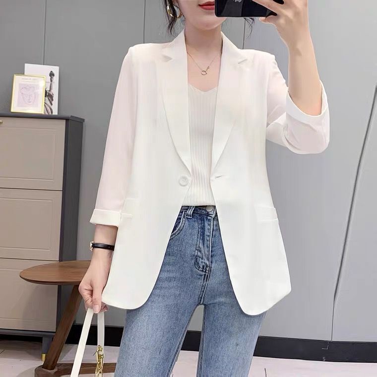 Áo Khoác Vest Vải Voan Mỏng Thoáng Khí Phong Cách Hàn Quốc Thời Trang Xuân Hè Mới 2022