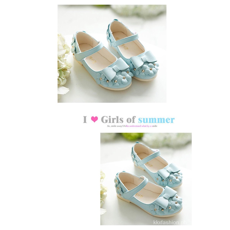 Kkx Giày Búp Bê Công Chúa Bằng Da Đính Nơ Cho Bé Gái