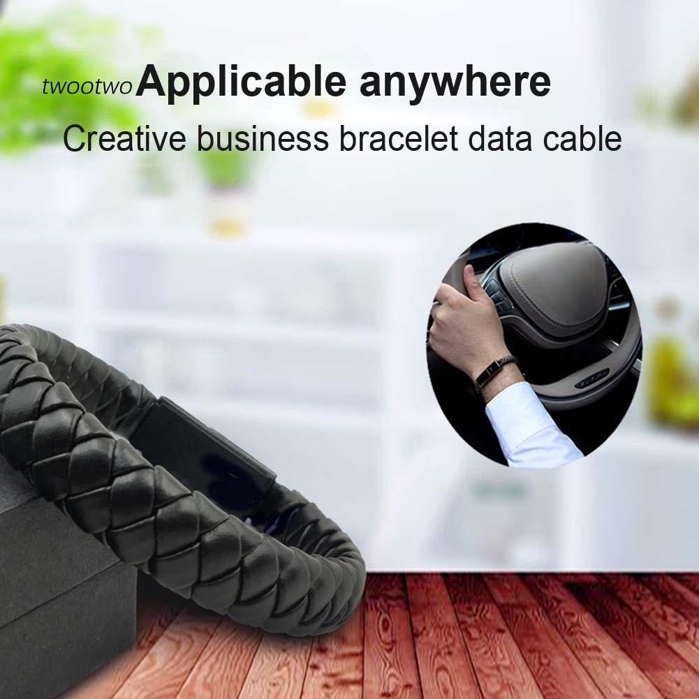 Haio| Dây Cáp Sạc Và Truyền Dữ Liệu USB Type-C Thiết Kế Dạng Vòng Đeo Tay Giả Da
