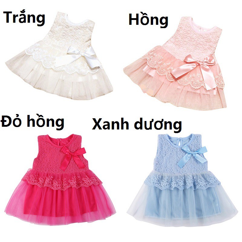 Đầm xòe công chúa đi đường ren đáng yêu dành cho bé gái