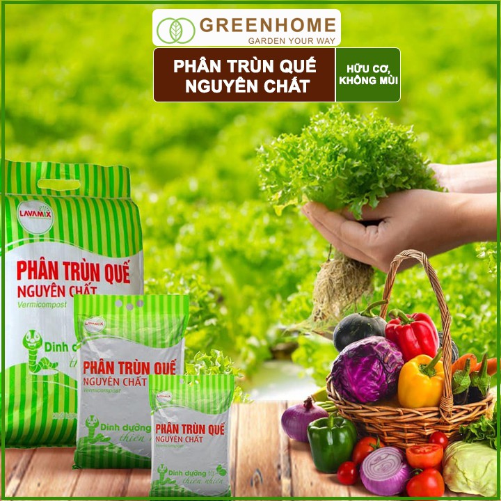 Phân trùn quế Lavamix, bao 2kg, nguyên chất, bổ sung dinh dưỡng, cải tạo đất |Greenhome