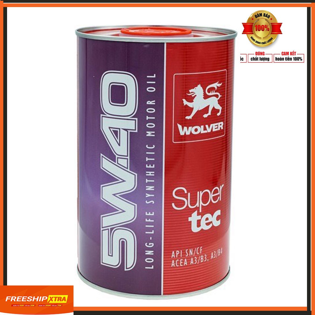 Wolver SuperTec 5W-40 Nhớt động cơ ô Tô, Xe Tay Ga cao cấp nhập Đức 1 Lít