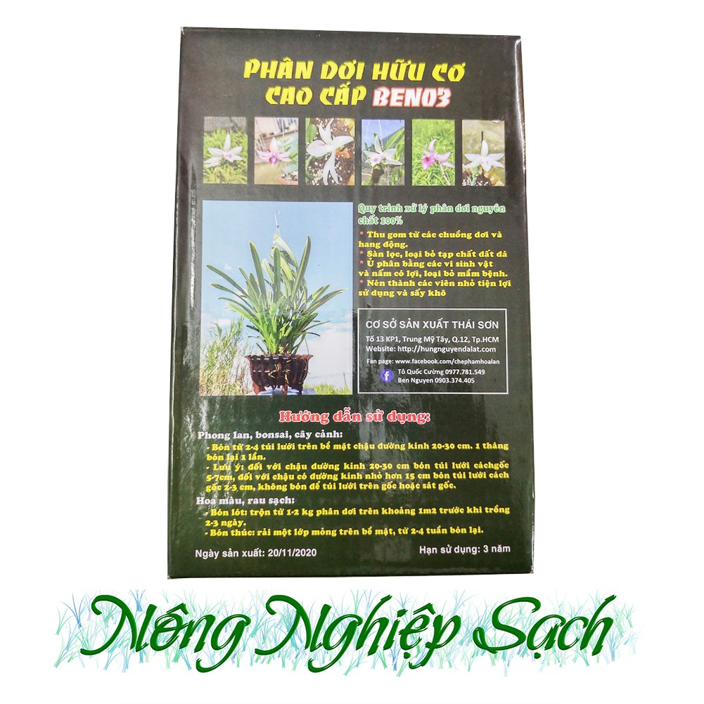 Phân dơi Hữu cơ Cao Cấp Ben03 Hộp 500g Hùng Nguyễn Đà Lạt - Phân Dơi Nguyên Chất Đã Qua Xử Lý và Ép Viên