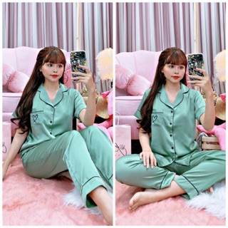 Satin tay ngắn quần dài
