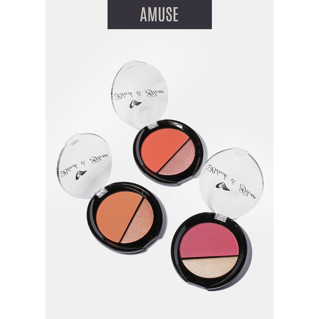 PHẤN MÁ HỒNG + HIGHLIGT AMUSE Blush and Glow Duo