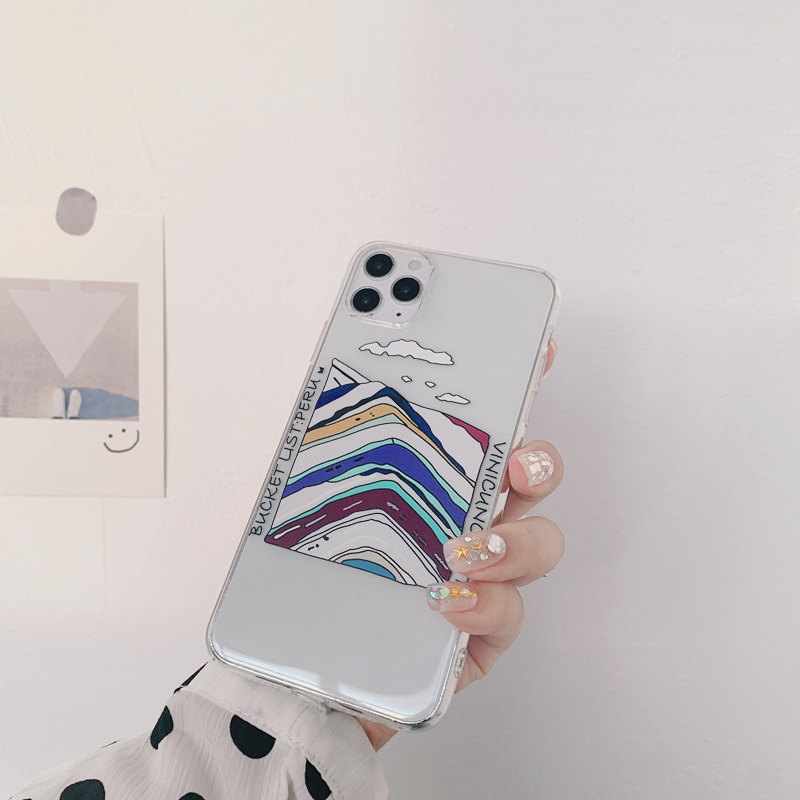 Ốp lưng iphone Ốp Điện Thoại Silicon Trong Suốt In Hình Trừu Tượng Cho iPhone 11 Xs Max X Xr 7 / 8plus Dinuo case