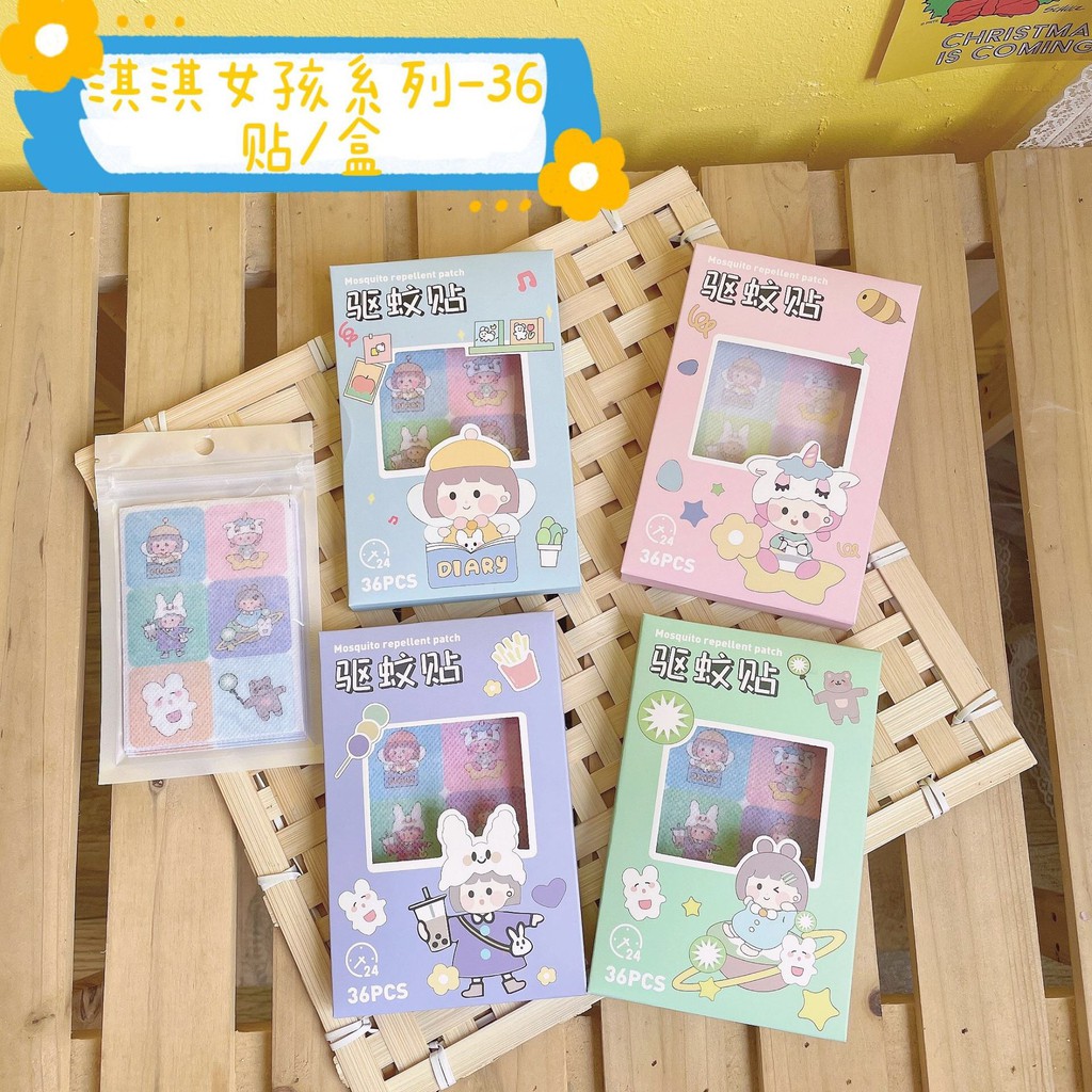 Set 6 miếng dán sticker chống muỗi và côn trùng đốt tiện lợi, Miếng dán đuổi muỗi an toàn họa tiết dễ thương