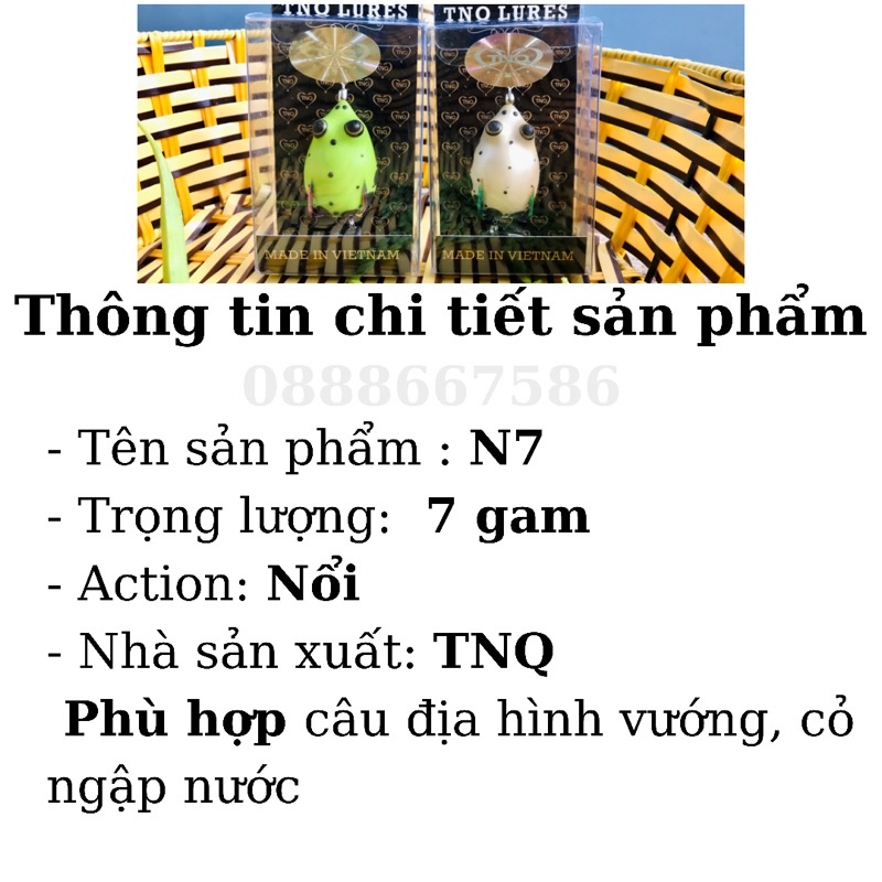 Mồi câu lure nhái hơi TNQ N7 - 7g - Action nổi