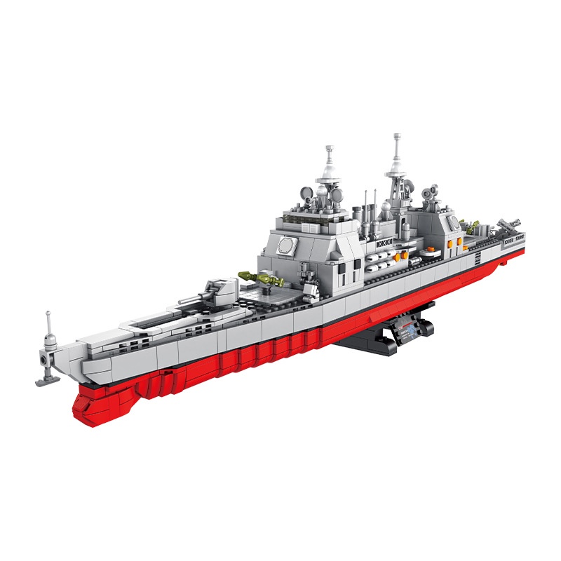 Đồ chơi Lắp ráp Mô hình Tàu Chiến America Navy Warship WW2 Model Ticonderoga-Class Cruiser Battleship Panlos 637007
