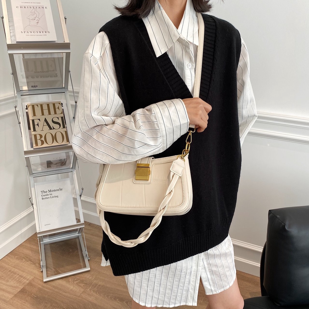 Túi da nữ vân ô lớn kèm 2 dây túi - MA228 | BigBuy360 - bigbuy360.vn