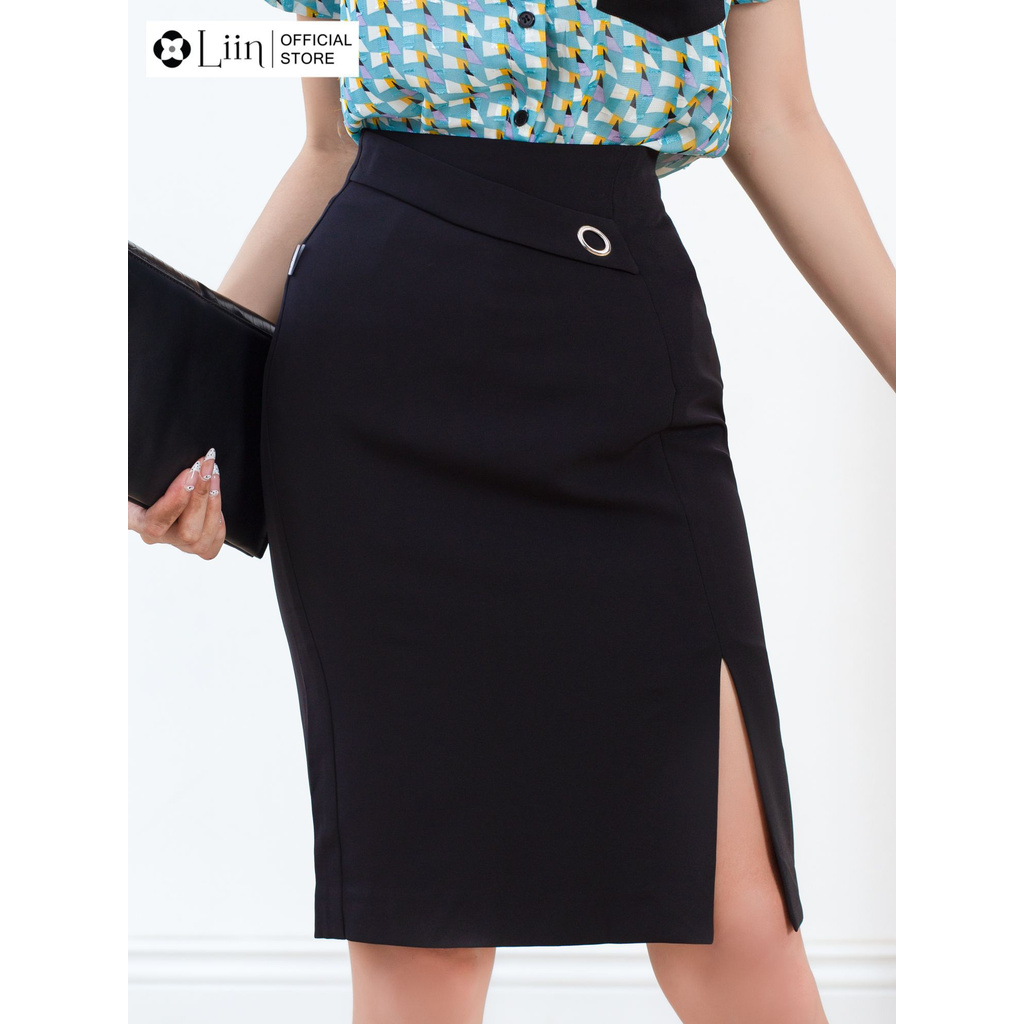 Chân váy nữ ngắn, Juyp Xẻ 1 Cúc form dáng ôm, cá tính Liin Clothing J4170 | BigBuy360 - bigbuy360.vn