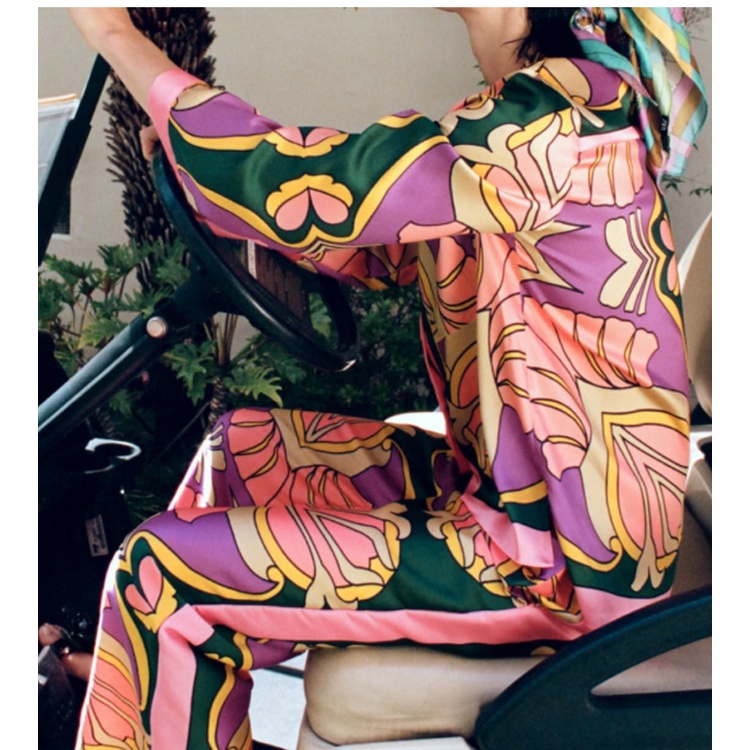 Zara Bộ Áo Sơ Mi In Họa Tiết Phối Túi + Quần Dài Thời Trang Mùa Hè Cho Nữ ra22 3526781 3444782