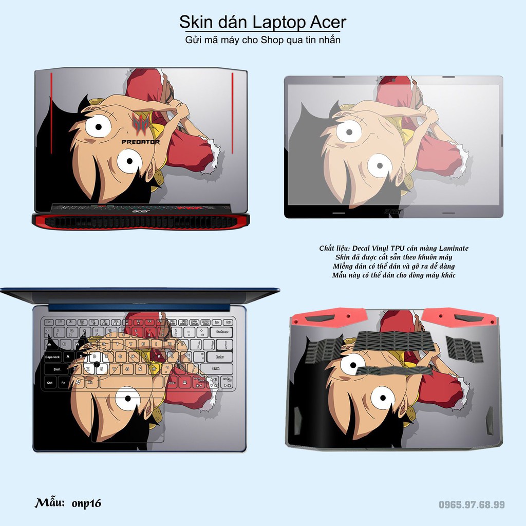 Skin dán Laptop Acer in hình One Piece nhiều mẫu 20 (inbox mã máy cho Shop)