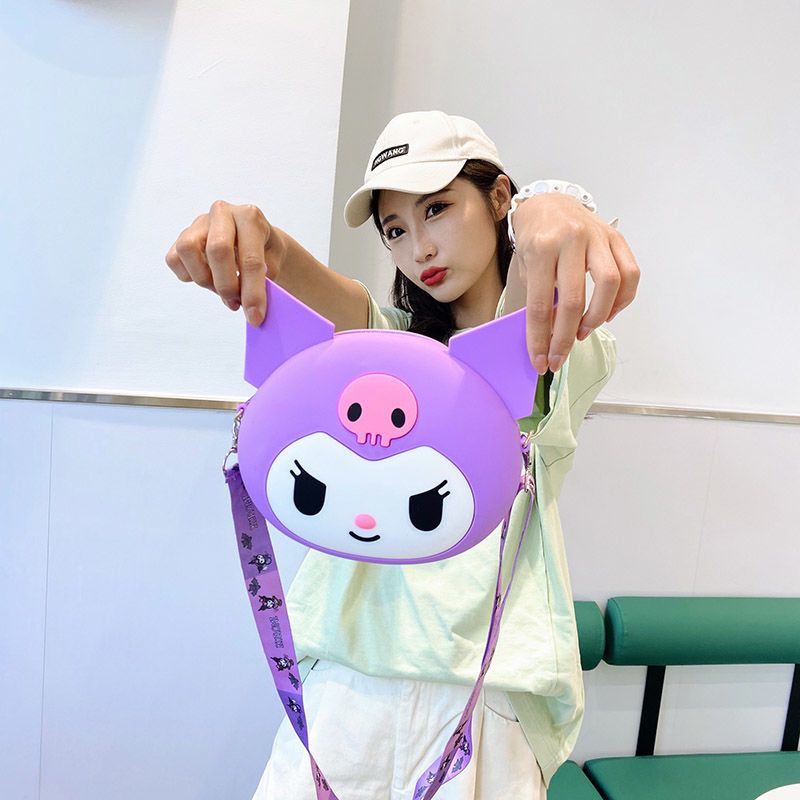Túi Đựng Điện Thoại Di Động Tai Nghe Đa Năng Kawaii Sanrios Kuromi Bằng Silicon