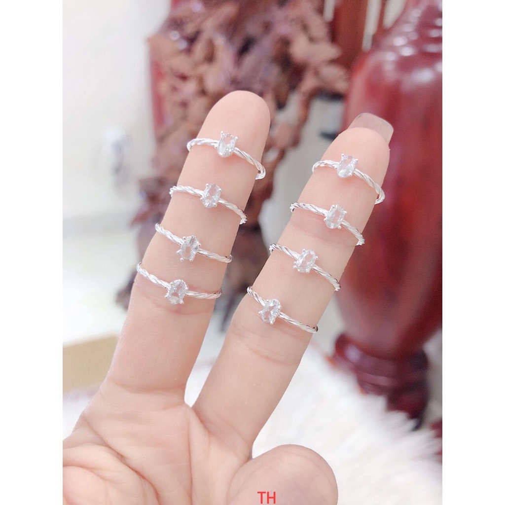 Nhẫn nữ nhẫn ổ đá bạc ta