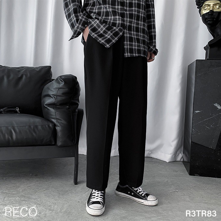Quần vải nam nữ Hàn Quốc cao cấp dáng rộng Trousers Loose R3TR83 Unisex