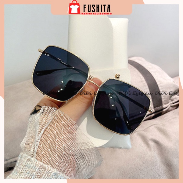 Kính mát nam nữ chống tia uv mắt vuông tráng gương sang chảnh thời trang đi biển
