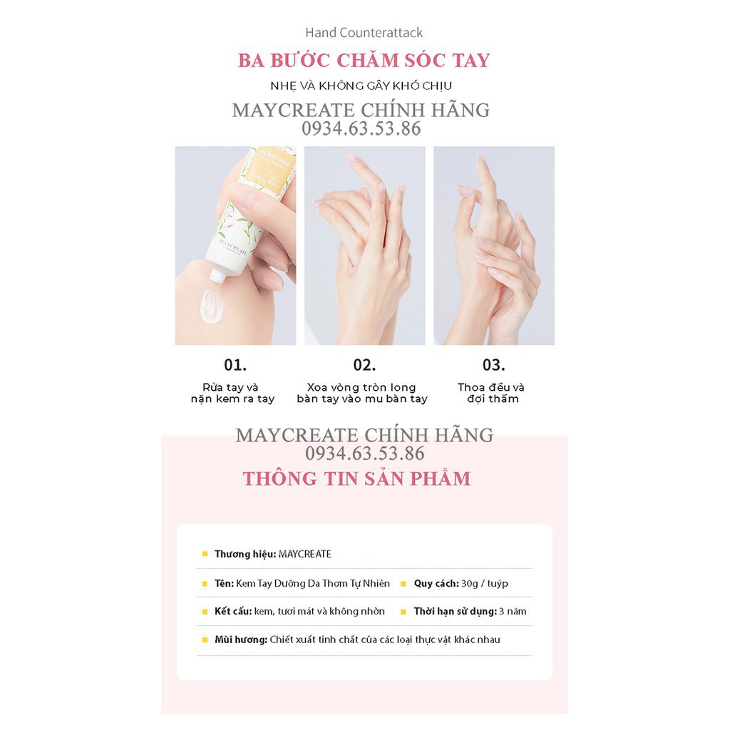 Kem Dưỡng Da Tay Maycreate Hand Cream Hàng Nội Địa Trung Dưỡng Da Làm Mềm Da