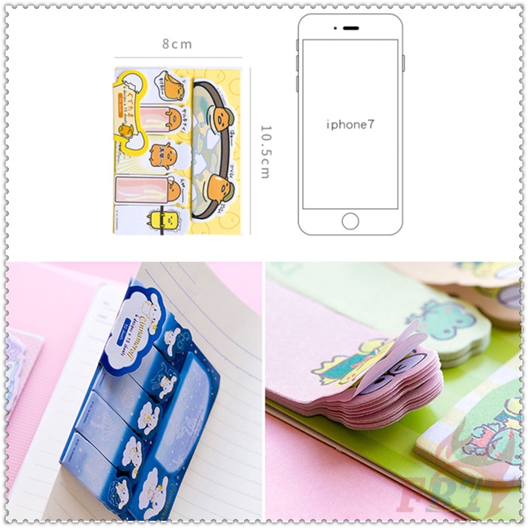 90 Tờ✿ Ghi Chú Dính Chỉ Số Sanrio Q-3 ✿ Nhãn Dán Ghi Chú Đánh Dấu Trang Sách Hình My Melody / Kuromi / Keroppi / Pochacco