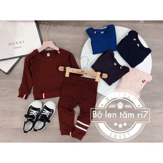Bộ len tăm sọc trắng cho bé