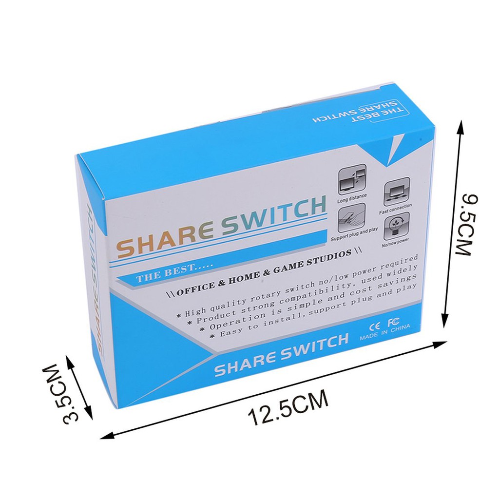 Mini USB Sharing Share Switch Box Hub 2 Ports PC Computer Scanner Printer