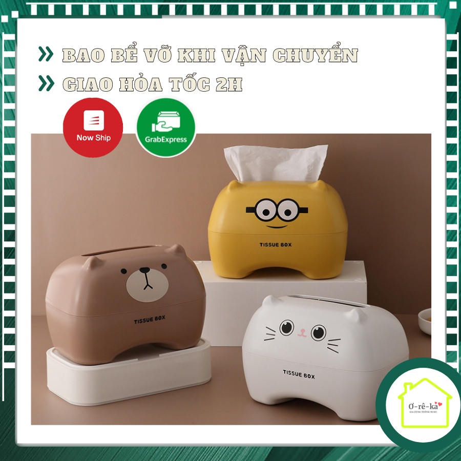 Hộp đựng khăn giấy Cartoon để bàn hoạt hình sáng tạo, hộp đựng giấy ăn nhựa dày, bền đẹp - Oreka