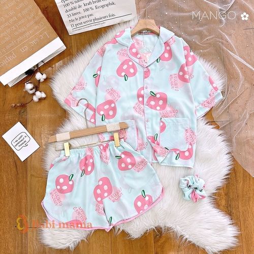 Set Đồ Ngủ Pijama Lụa Mango Cộc Tay Dành Cho Bé Gái Từ 10-40Kg - BPN26.1 - Babi mama